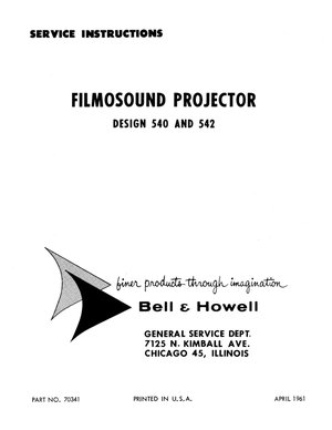 Bell & Howell projector filmosound540 542